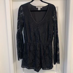 Black Lace Romper, Size Large